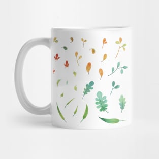 Watercolor leaves pack set Mug